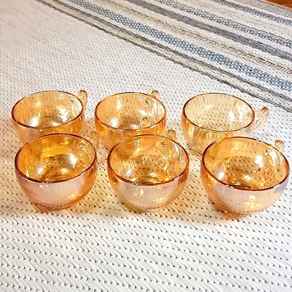 Vintage Carnival Glass Mugs - Picture 1 of 8